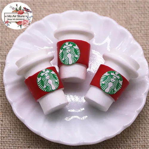 10 шт. 3D милый круглый кофе Frappuccino чашка Кабошон из смолы с плоской задней стороной имитация питания художественные поставки украшения Шарм Ремесло - Цвет: red 10pcs