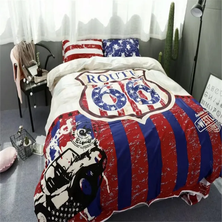 Бесплатная доставка 100% хлопок 4 шт. старинное постельное белье Route 66 без