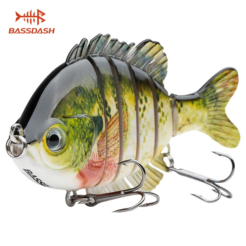 Липтический Пловцы мульти соединенный Panfish Bluegill плавающие приманки с твердой