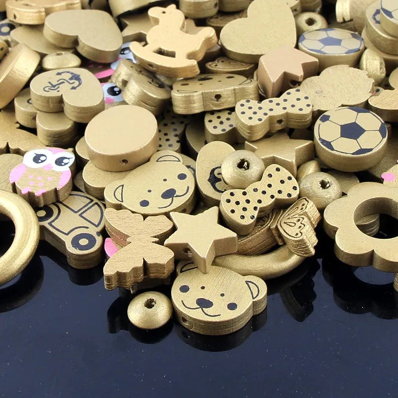 50 шт. деревянные бусины|beads gold|beads for jewelry makingspacer beads |