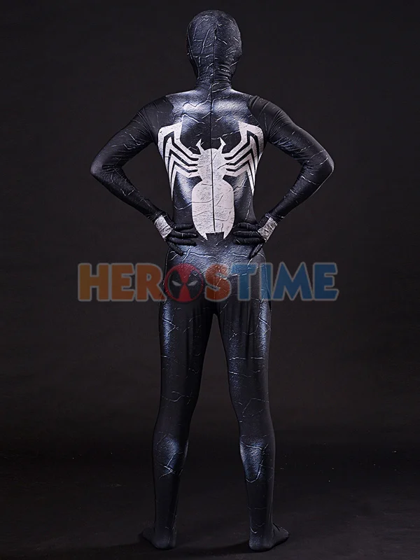 Venom Реплика Symbiote костюм Человека паука спандекс 3D косплей полный тело супергероя