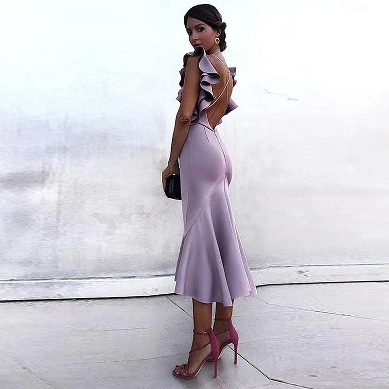 Женское вечернее платье без рукавов BKLD Элегантное летнее Русалка с рукавами