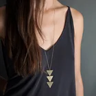 Новый Fanshion золото Цвет длинноцепочечный котел Треугольники подвеска-ожерелье для Для женщин ожерелье украшения для девочек Женская бижутерия в подарок
