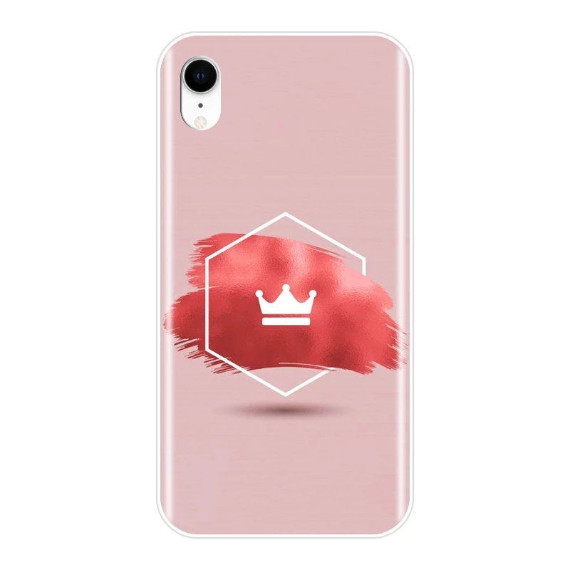 Phone Case For iPhone X XR XS MAX 8 7 6S 6 S Soft Silicone Pink Heart Airplane Queen Back Cover Apple Plus | Мобильные телефоны и