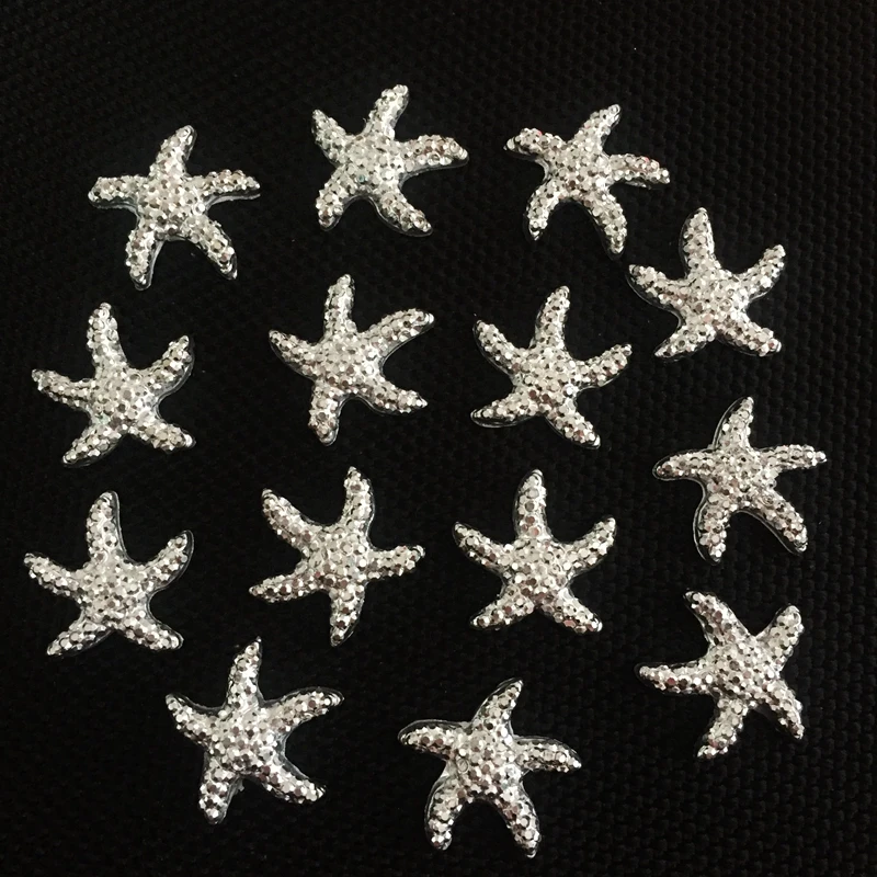 Горячие 200pcs16 мм Серебряная Морская звезда украшение для волос и телефона буфер