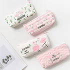 Чехол для карандашей с фламинго, милый школьный чехол для подарочная ручка мультяшная, офисные принадлежности