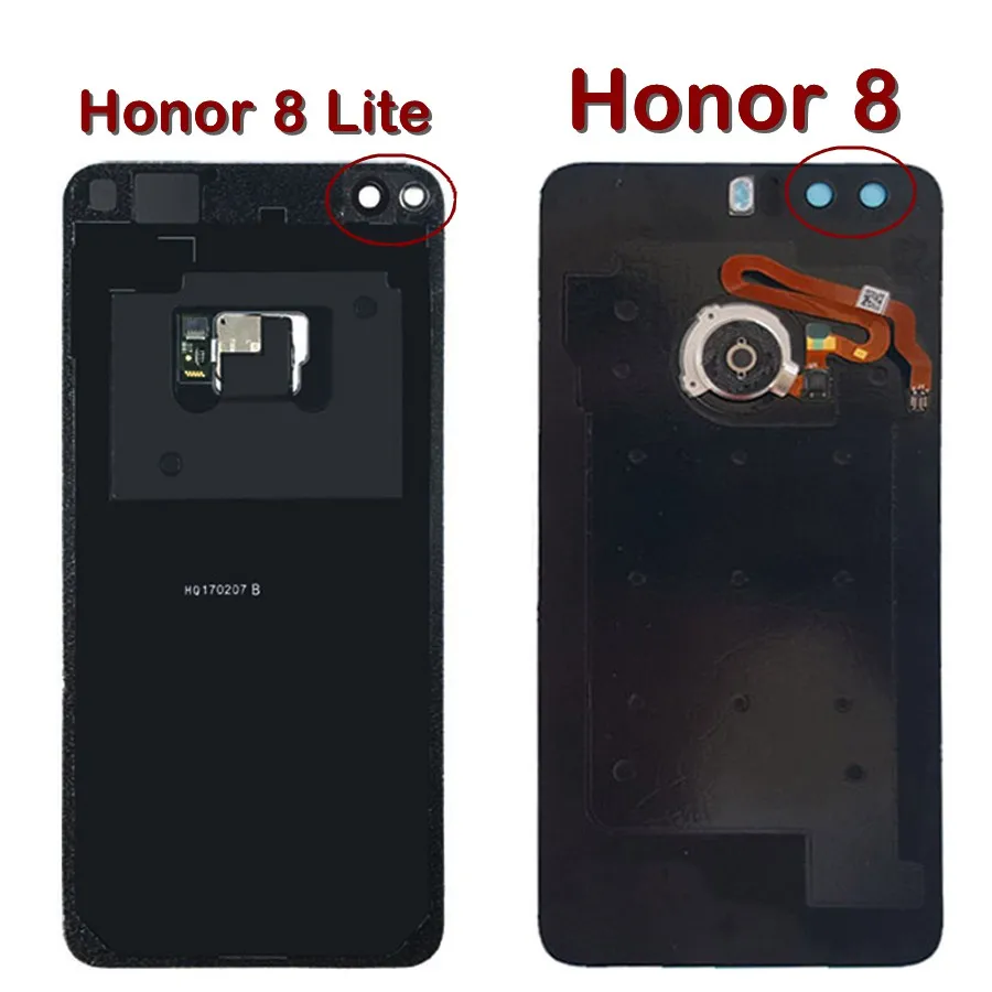 Для huawei Honor 8 крышка батареи Задняя стеклянная панель Задняя Дверь Корпус чехол для Honor 8 Lite крышка батареи+ кнопка отпечатков пальцев