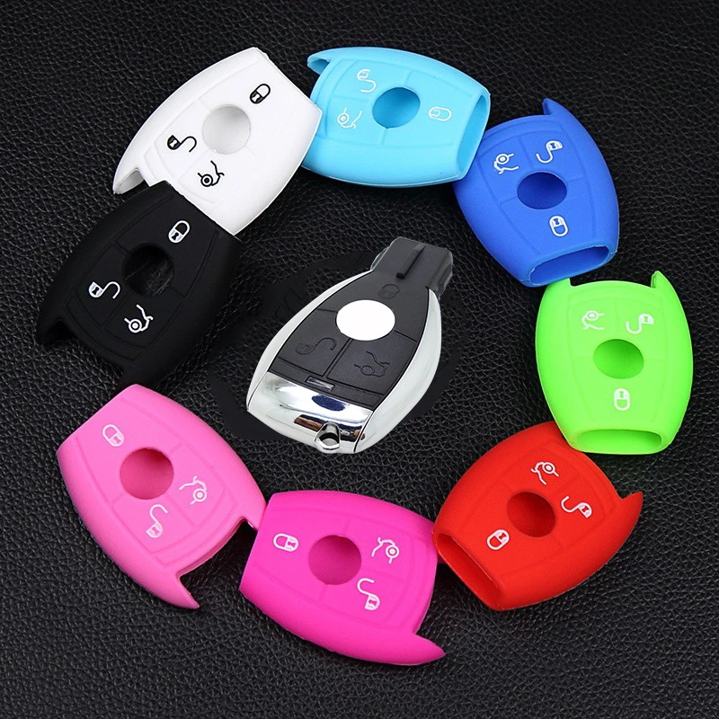 Силиконовый чехол с 3 кнопками для Mercedes benz W203 CLK w211 e200 AMG C180 C E S Class|key fob covers|fob coversilicone
