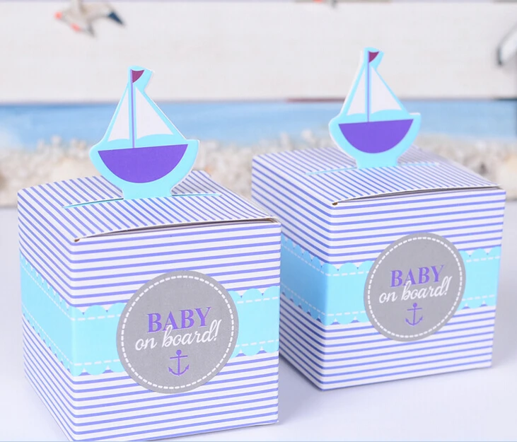 Романтическая коробка для сувениров голубая парусная лодка праздничный подарок