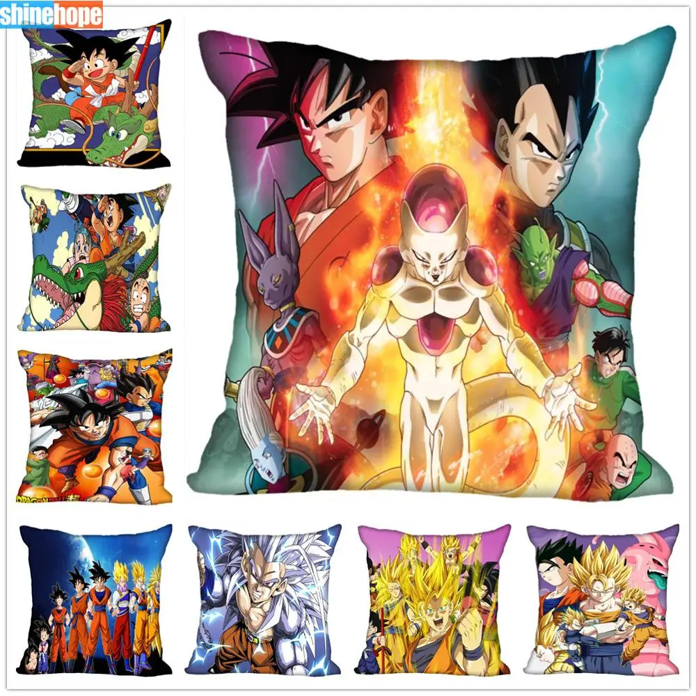 На заказ из аниме Goku наволочки dragon ball Z квадратная наволочка Рождественская Наволочка на молнии наволочка 40*40 см, 45*45 см(с одной стороны