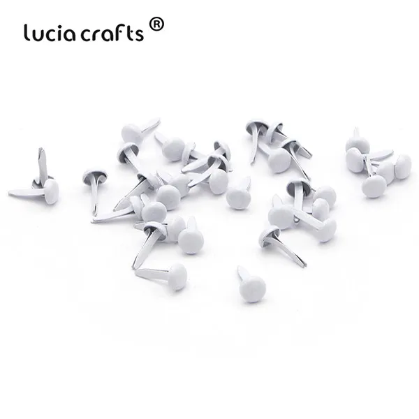 C2 White Lucia crafts 100 шт 6*12 мм металлический ремесленный круглый Скрапбукинг Украшение застежка Brads для декор обуви DIY аксессуары G0939 - Цвет: C2 White