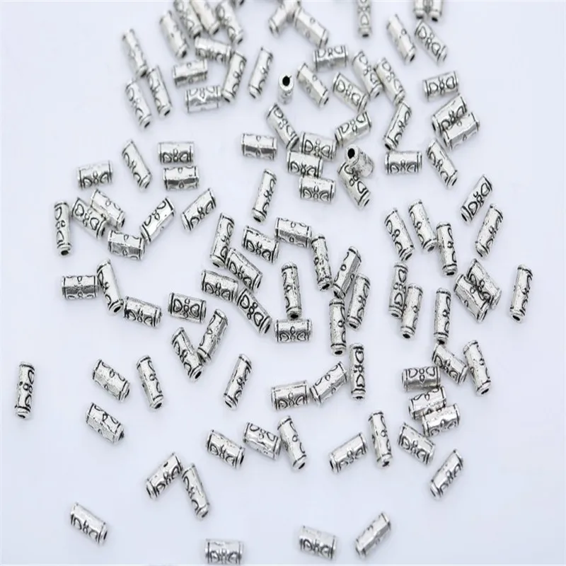 100Pcs-7mm x 3mm 27 стилей тибетская серебряная трубка металлические бусины Spacer Бусины для самостоятельного изготовления украшений трубки Подвески для изготовления ювелирных изделий 20/50/100 шт - Цвет: 100Pcs-7mm x 3mm