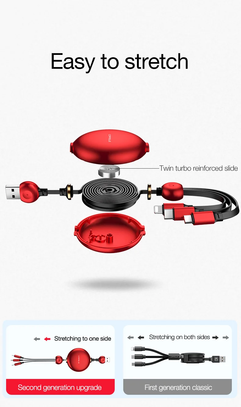 Cafele новейший 3 в 1 usb type C Micro USB кабель type-c для зарядного устройства iPhone кабель 120 см 3 А Быстрая зарядка USB C кабель
