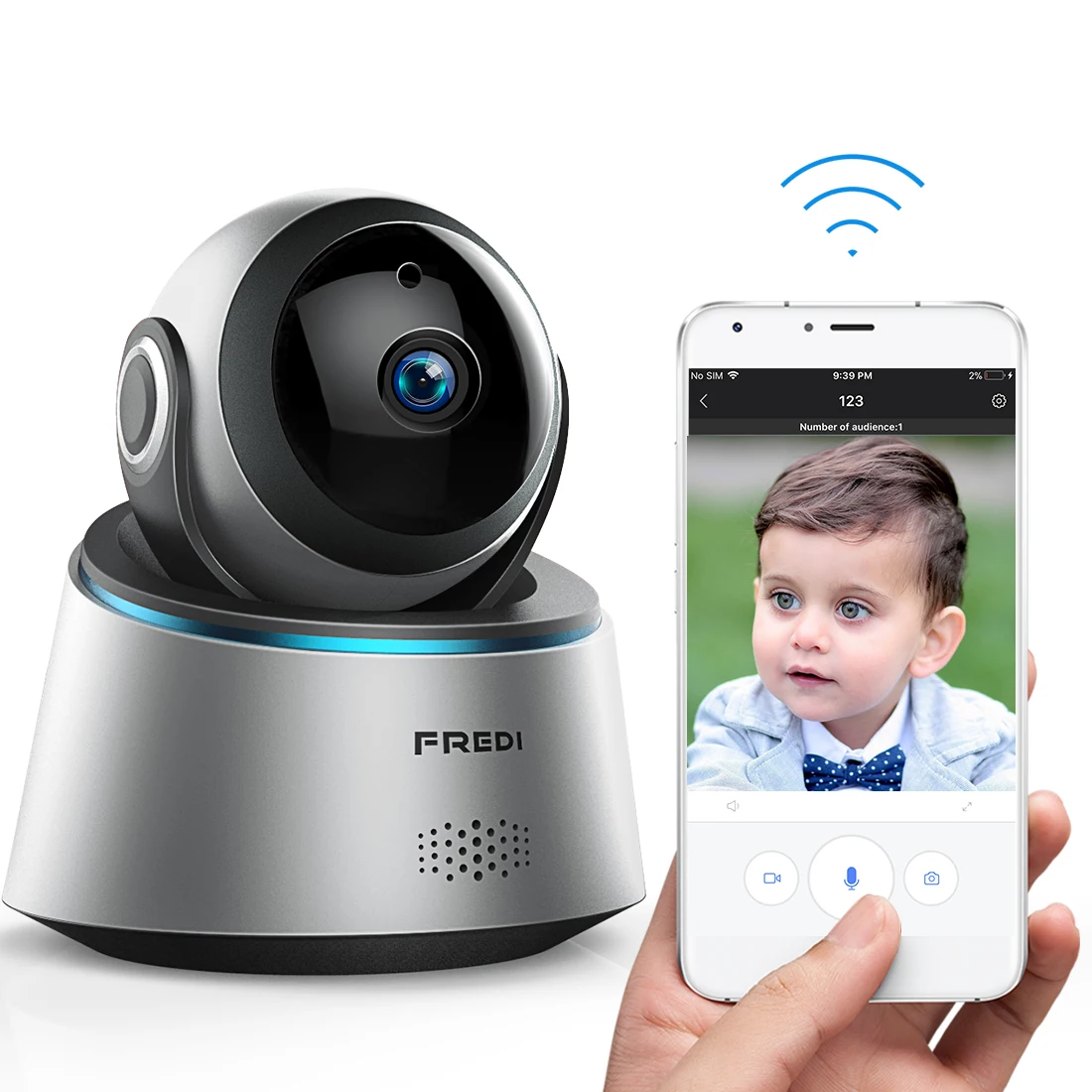 FREDI, беспроводная ip-камера для домашней безопасности, WiFi, детский монитор, 1080 P, инфракрасное ночное видение, обнаружение движения, камера видеонаблюдения, CCTV