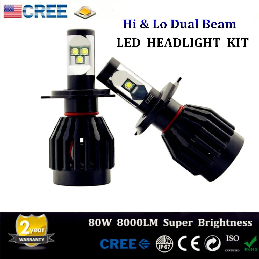 В продаже! 2X H4 H/L 472 белый 80 Вт чипы Cree 9000Lms Автомобильный светодиодный передний