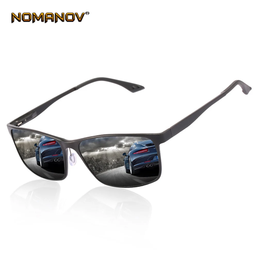 Al mg прямоугольные черные коричневые солнцезащитные очки поляризованные