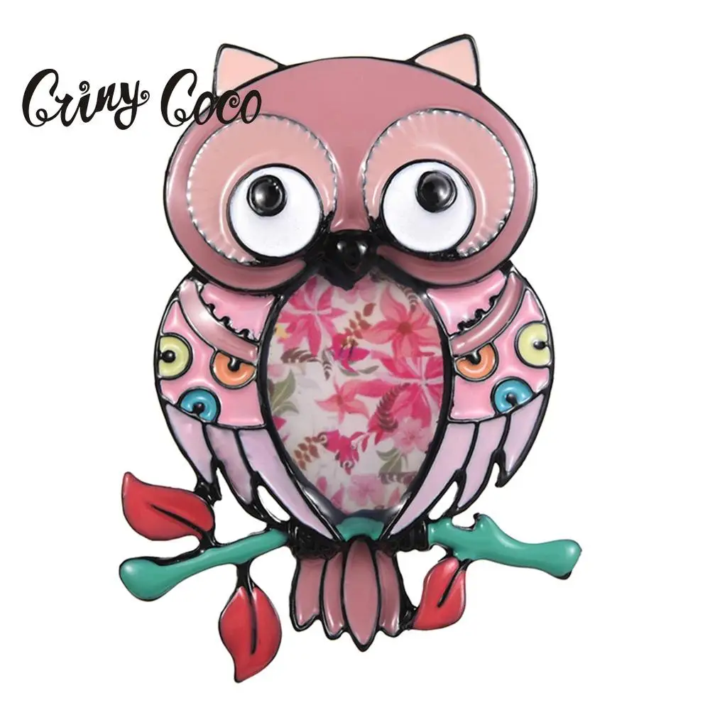 Cring Coco Pink Owl Brooches Badges Pins Elegant Vintage Fashion Animal Bird Accessories Metal Wedding Hijab Brooch Pin | Украшения и