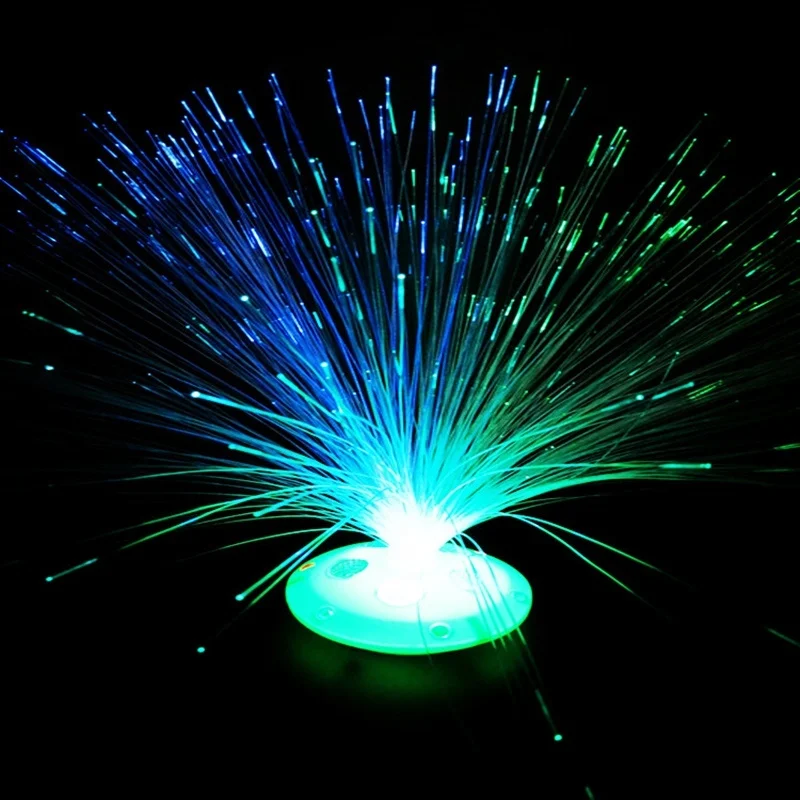 Меняющая цвет Светодиодная волоконно оптическая лампа для ночного освещения