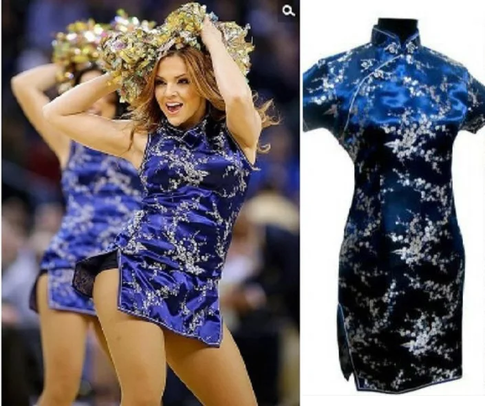 Современное короткое платье Ципао большого размера Китайские Восточные платья