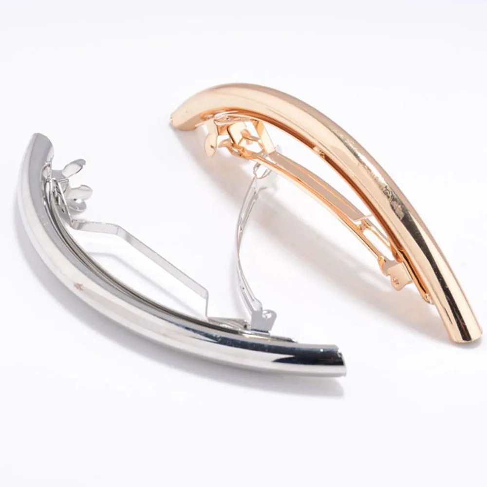 TOPHOT 2019 Hot Fashion Long Women Hair Clips Metal Gold/Silver Plain ARC Tube Big Hairgrip Hairpin Accessoires | Красота и здоровье