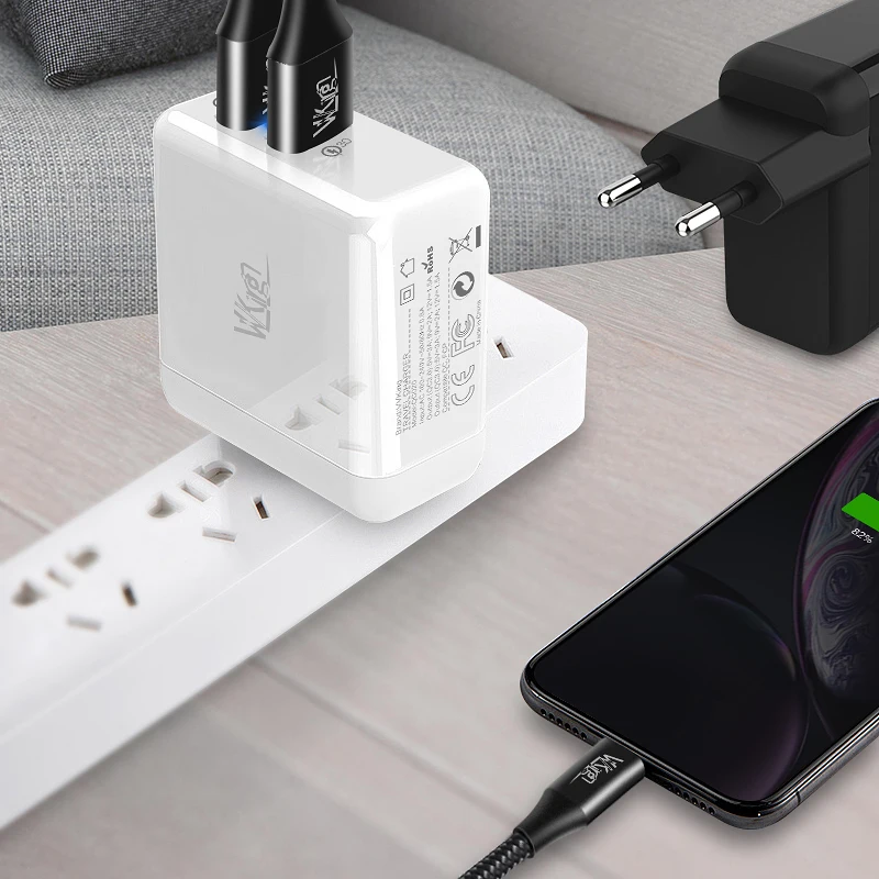 VVKing 2 USB зарядное устройство 36 Вт Быстрая зарядка 3,0 быстрое зарядное устройство для iPhone samsung Galaxy s9 Xiaomi huawei LG телефон двойной QC3.0 зарядное устройство