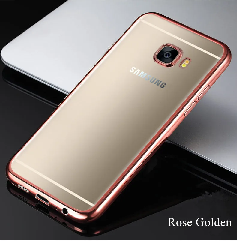 Ультратонкий Мягкий силиконовый чехол с гальваническим покрытием для Samsung Galaxy C5