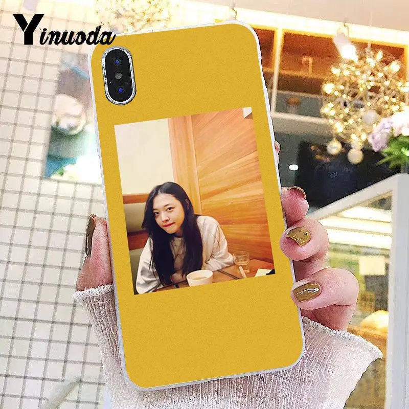 Yinuoda корейский женский Звездный Sulli DIY окрашенный чехол для телефона iPhone 8 7 6 6S Plus X