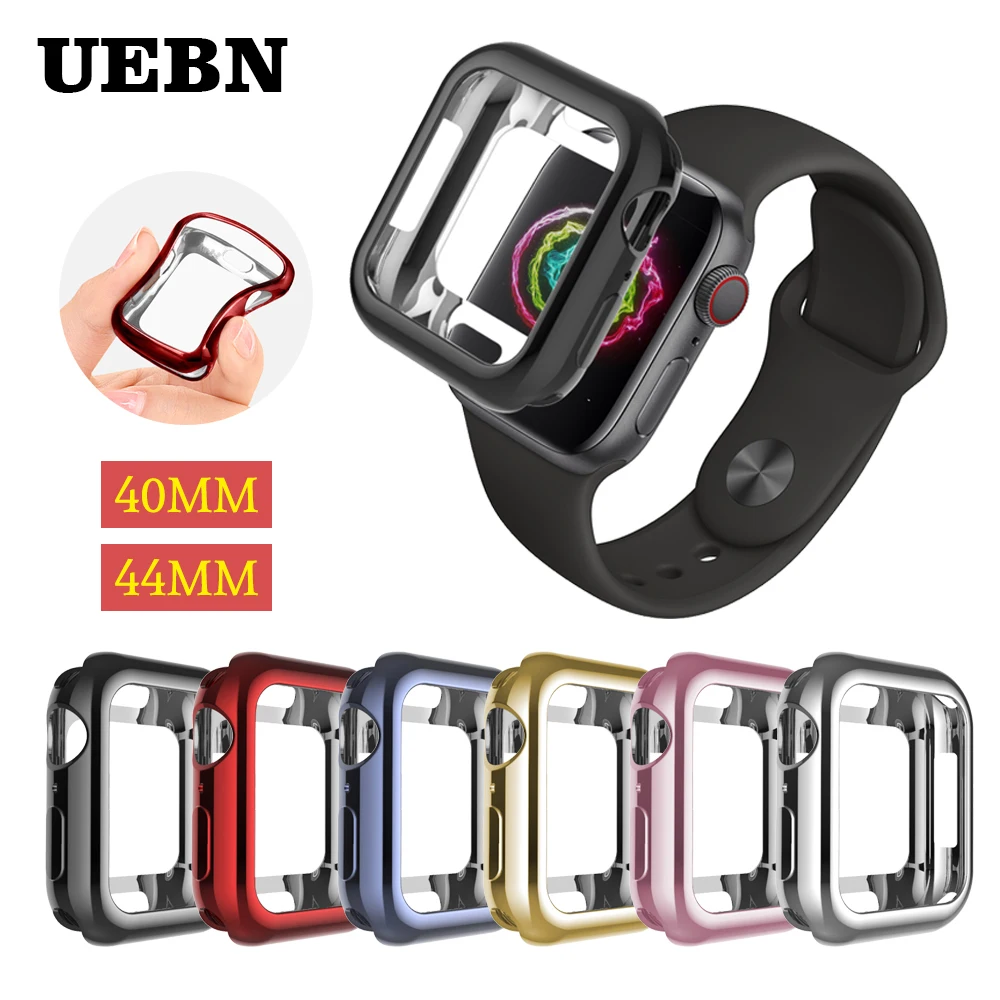 UEBN рамка Крышка для Apple Watch чехол 40 мм 44 iwatch серии 4 цветное покрытие экран защитный