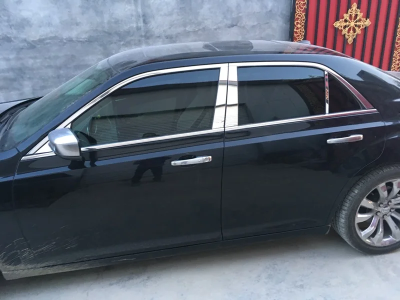 Lsrtw2017 304 нержавеющая сталь окна автомобиля планки для chrysler 300C 2006- 2006 2008 2009 2010 2011 2012 2013