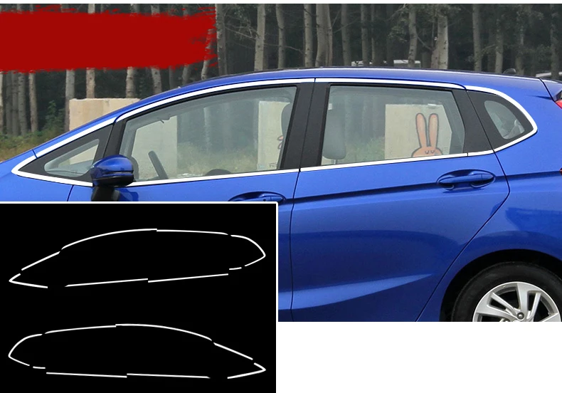 Lsrtw2017 304 нержавеющая сталь окна автомобиля планки для honda fit honda jazz 2008 2009 2010 2011 2012 2013