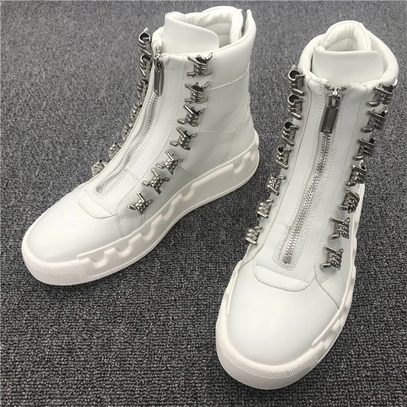 Уличные трендовые мужские туфли новинка металлическая мужская повседневная