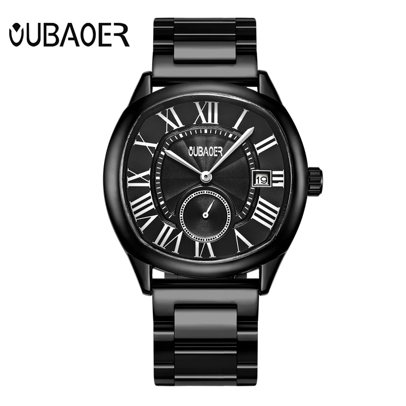 OUBAOER кварцевые часы мужские из нержавеющей стали Braceelt Мужские Аналоговые с