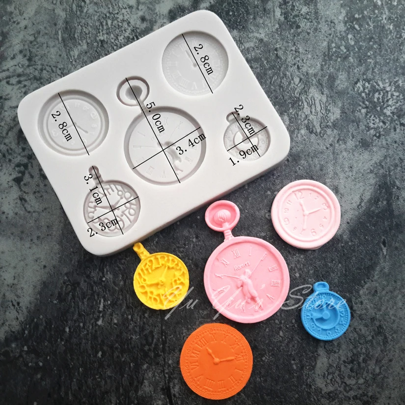 

Pocket Watch Silicone Mold Sugarcraft Cookie Cupcake Chocolate Baking Mold Fondant Cake Decorating Tools