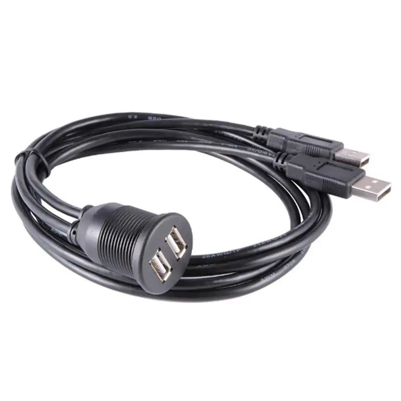 USB разъем Удлинительный кабель для приборной панели автомобиля заподлицо 2