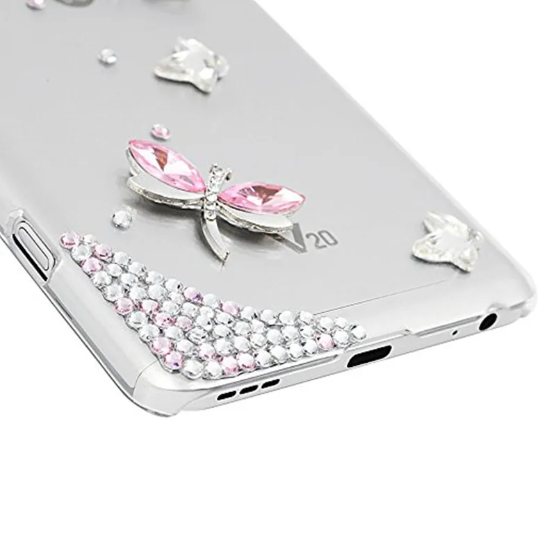 Luxury 3D Bling Rhinestone Butterfly Diamonds Case for LG V30 V20 V10 G5 G6 G8S K10 K8 2018 Q6 Q7 Stylo 4 G3 G4 Stylus 3 Plus |