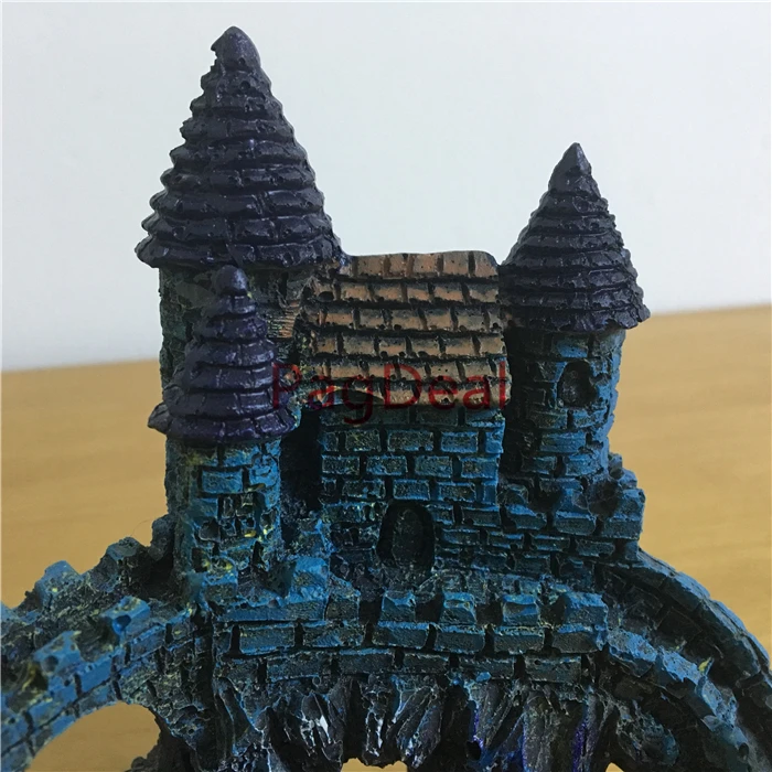 Замок руин Аквариум Украшение нетоксичный полирезина Betta рыба потайная пещера дом аквариумный Декор Декорации для аквариума