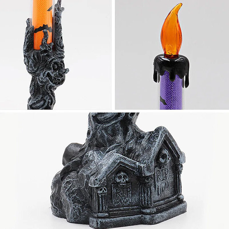 Led свеча свет страшный беспламенный домашний декор Хэллоуин паутины креативный