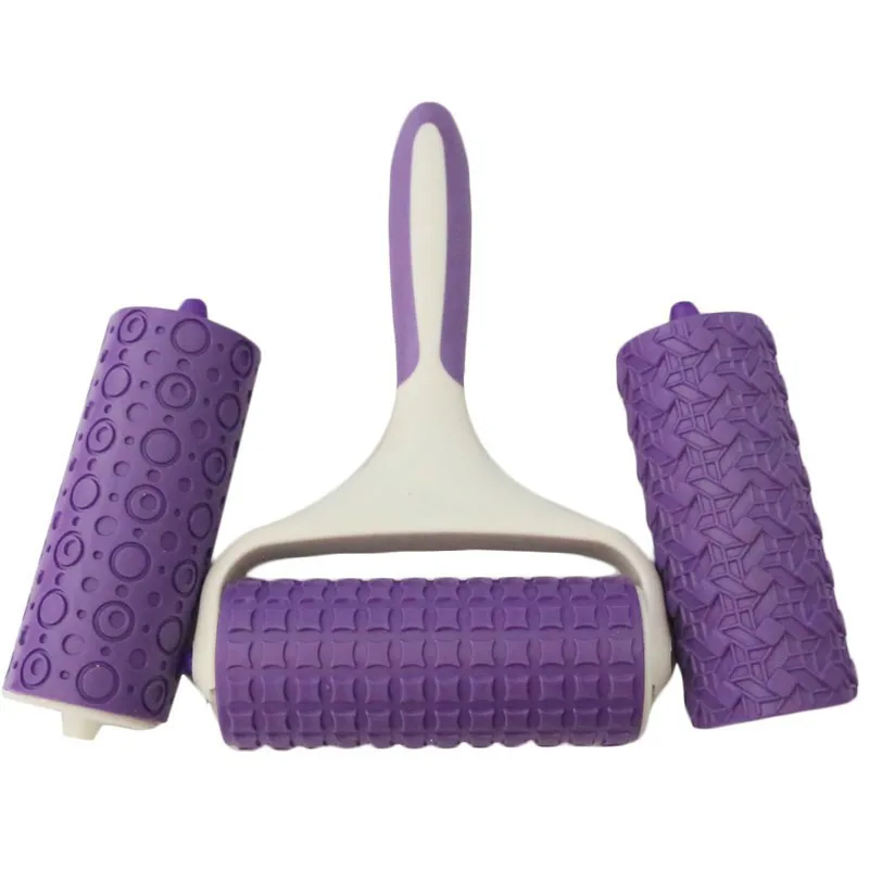 

3in1 fondant cake roller Non-stick pattern Plastic Rolling Pin Fondant Roller Kitchen suagr craft Cake Dough Decorating Gift