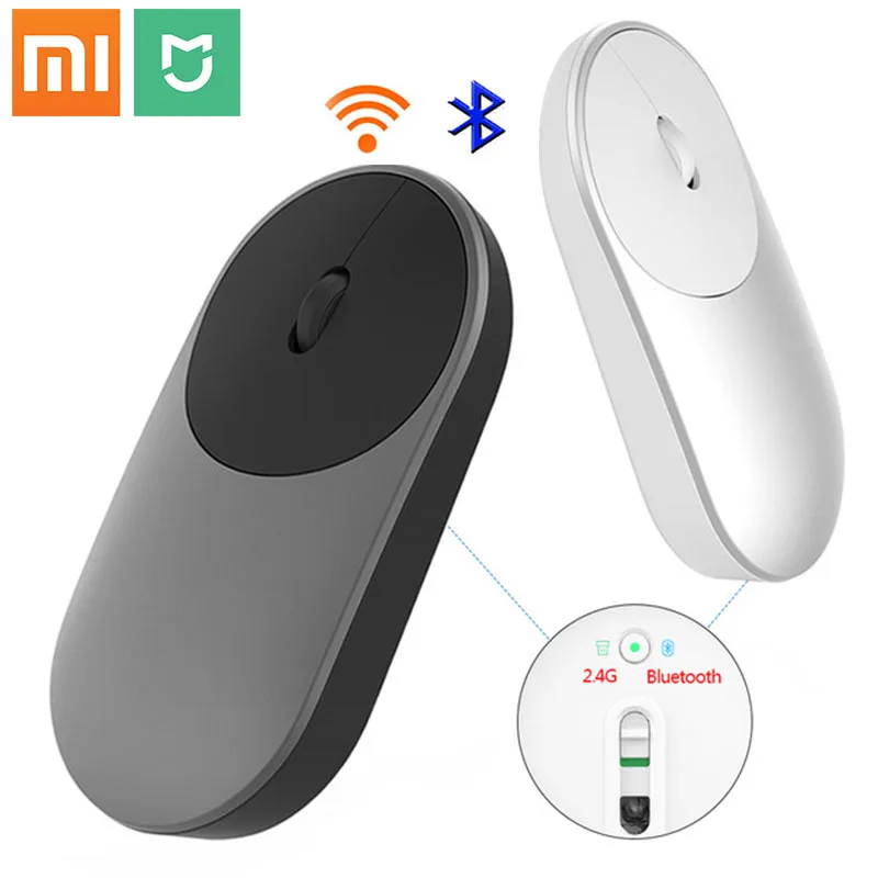 Оригинальный Xiaomi Mouse XMSB01MW портативный беспроводной в наличии Mi Optical Bluetooth 4 0 RF 2 GHz
