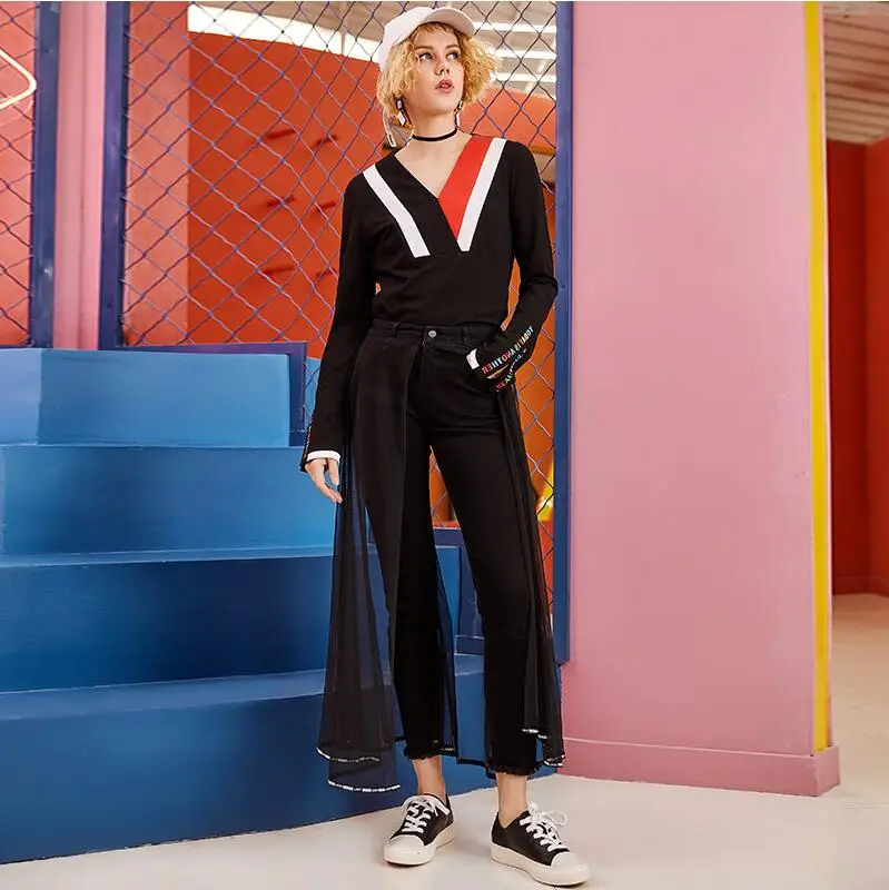 2019 Новое поступление обтягивающие штаны марлевые Лоскутные высокая талия