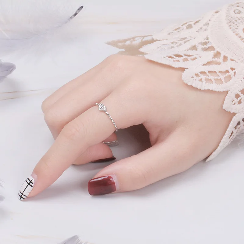 Модель сердца Rhinestone Кольцо женское изменяемое кольцо для указательного пальца