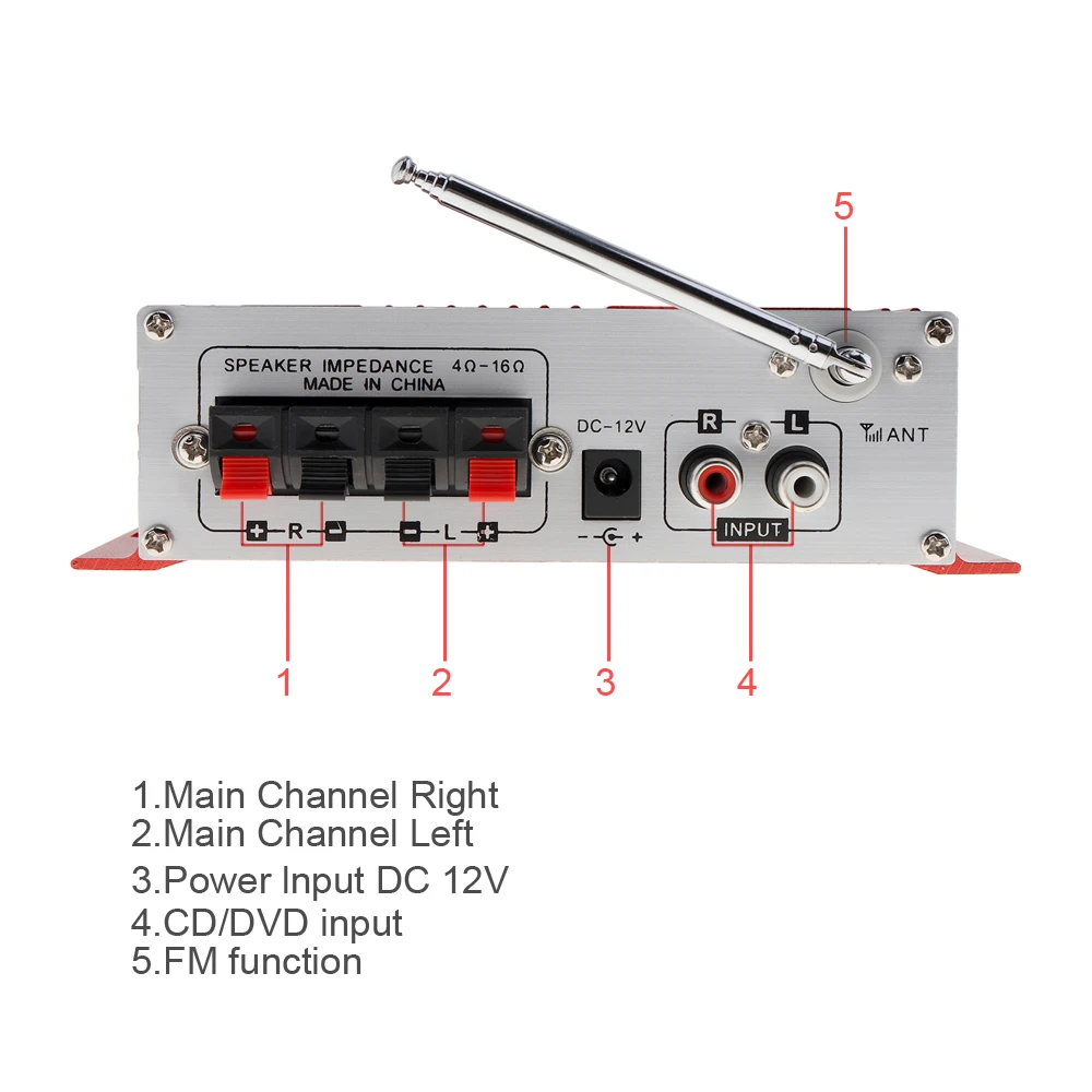 Цифровой аудиоплеер HY 602 Hi Fi автомобильный усилитель FM радио стереоплеер SD USB DVD MP3