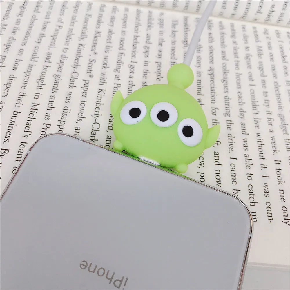 100pcs cute cartoon animal cable bite phone charger cable protector cord data line cover decorate smartphone wire accessories free global shipping