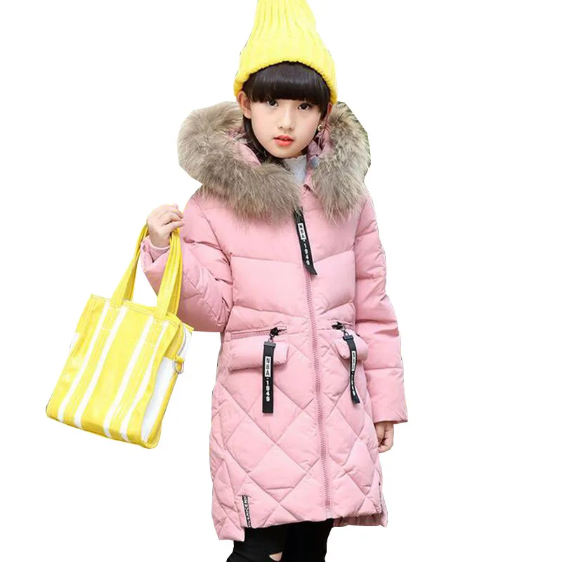 2017 Новая мода зима девушка Подпушка куртка толстые теплые детская одежда Пальто