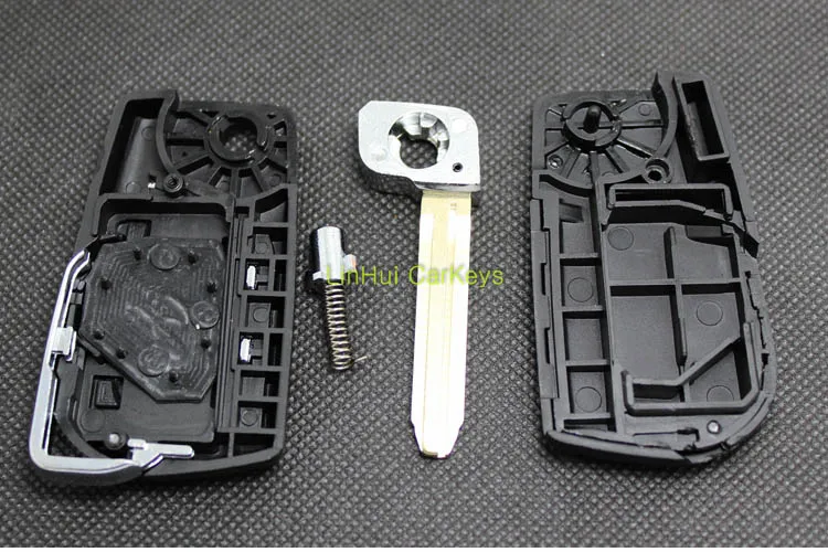 Чехол для ключей PINECONE для TOYOTA COROLLA CROWN CAMRY RAV4, 2 кнопки, без выреза, заготовка, латунное лезвие, пульт дистанционного управления, ABS, 1 шт