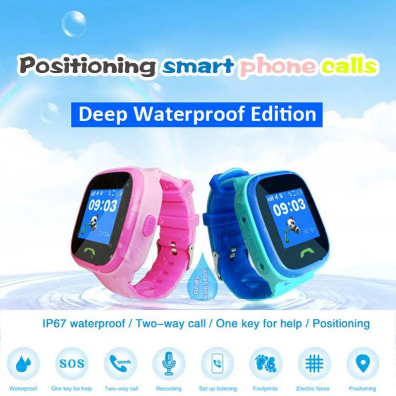 GPS Смарт часы детские водонепроницаемые сенсорный экран вызов с SIM SOS Вызов