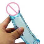 Прозрачный синий цветной мужской удлинитель для пениса, многоразовый зеркальный рукав для пениса, презерватив, секс-игрушки для реалистичного фаллоимитатора