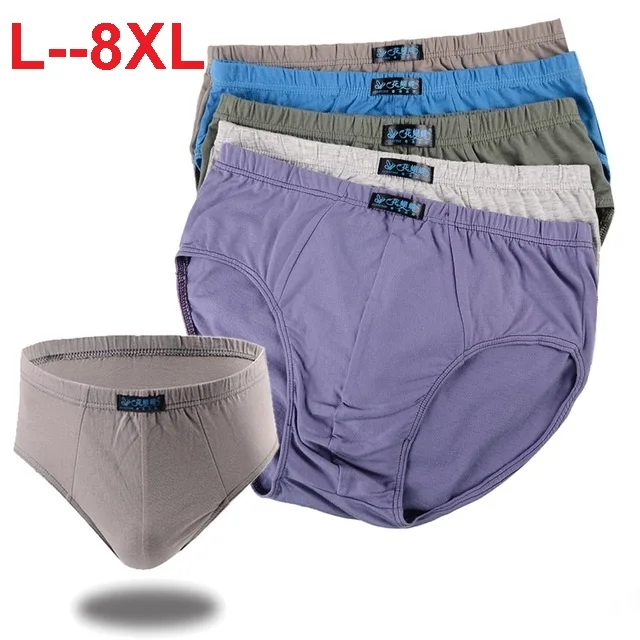 Нижнее белье мужское хлопковые трусы большого размера 5 шт./лот размеры