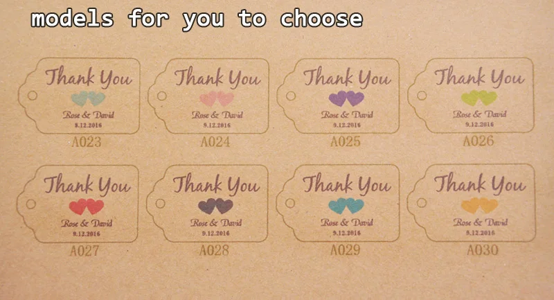 Персонализированные спасибо Свадебные бирки с 6 цветов Сердце вы можете выбрать