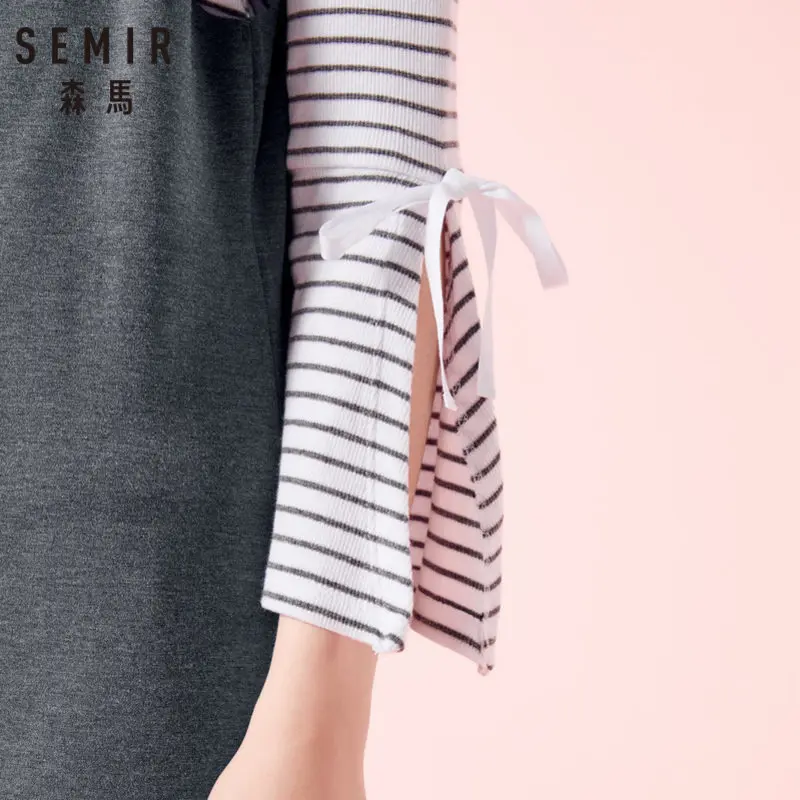 SEMIR средняя трикотажная футболка платье из двух частей плиссированные футболки